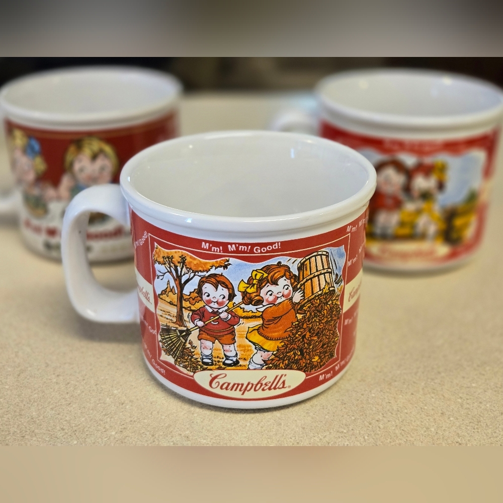 Campbell's kids mugs set of 4 Vintage season scenes